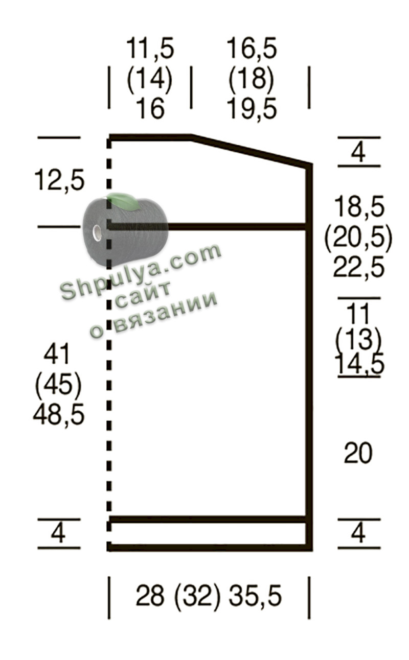 Выкройка вязаного жилета
