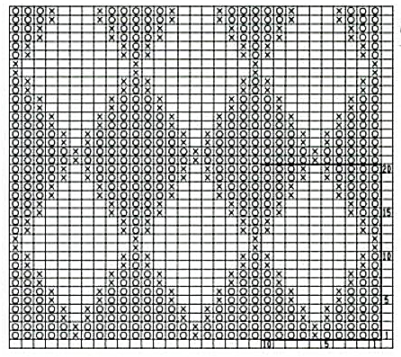 Жаккардовый узор спицами 6, орнамент спицами, жаккардовые узоры, схемы узоров, схемы вязания, рисунки спицами, узоры спицами, вязание спицами, норвежские узоры,