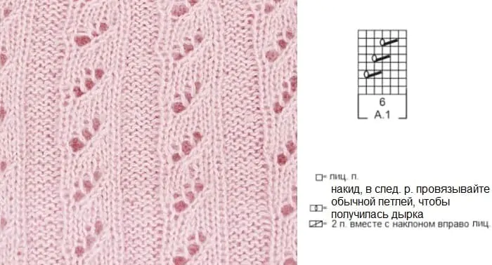 Ажурные полосочки на изнаночной глади