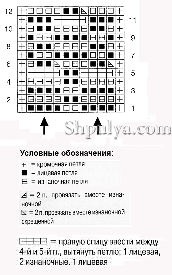 Структурный узор спицами 11, схемы спицами, узоры спицами, схемы узоров, схемы вязания, узоры для вязания,