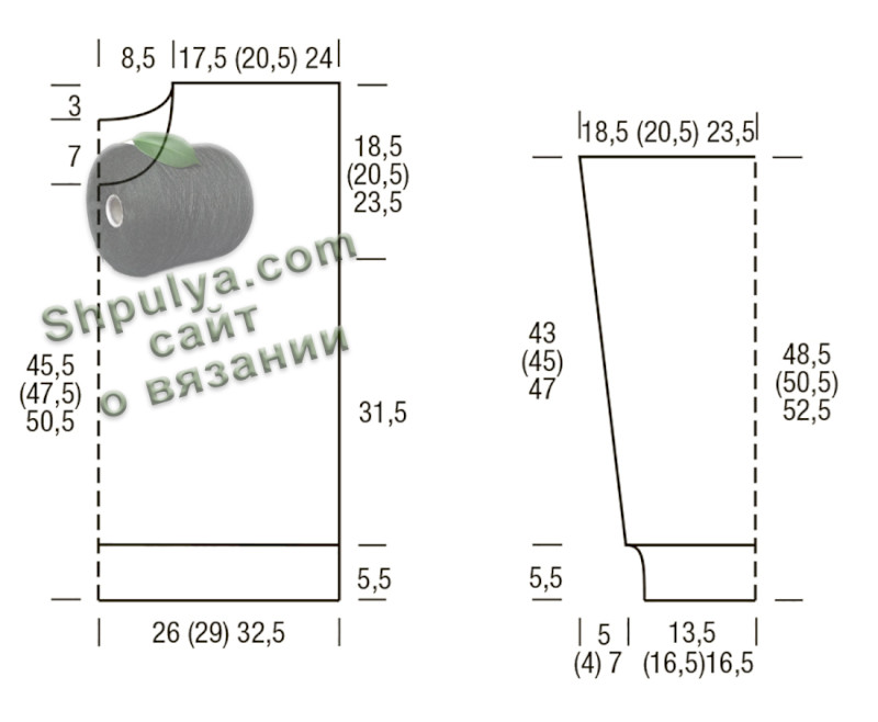 Выкройка женского пуловера