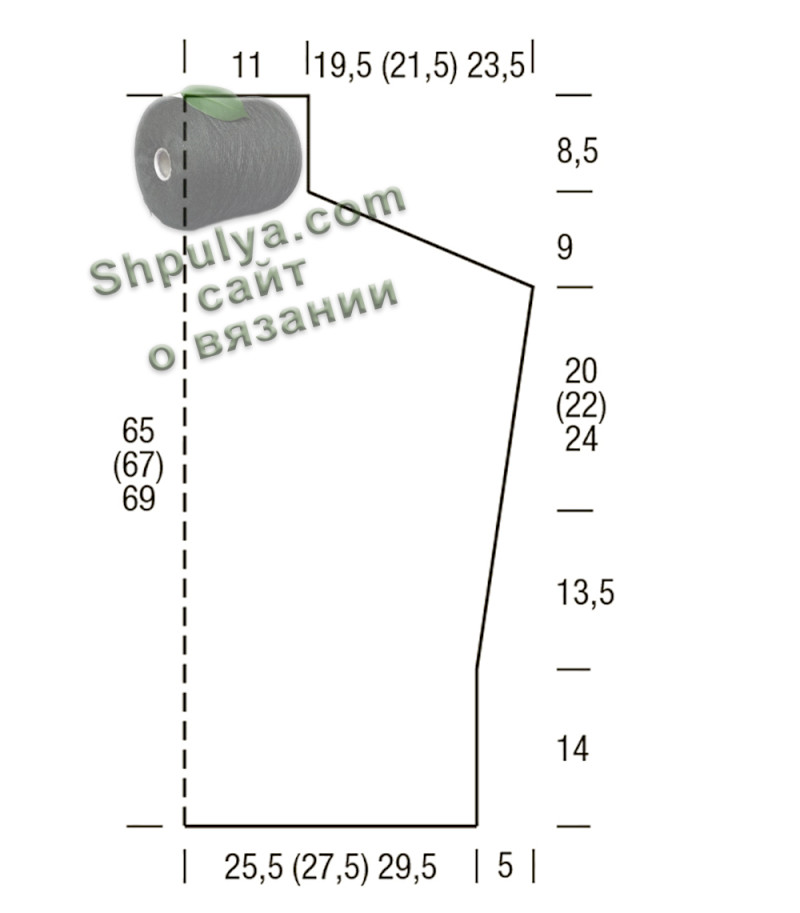 Выкройка вязаного жилета