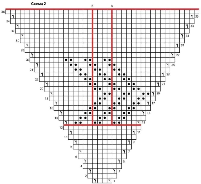Схема узора для шали Orford 2