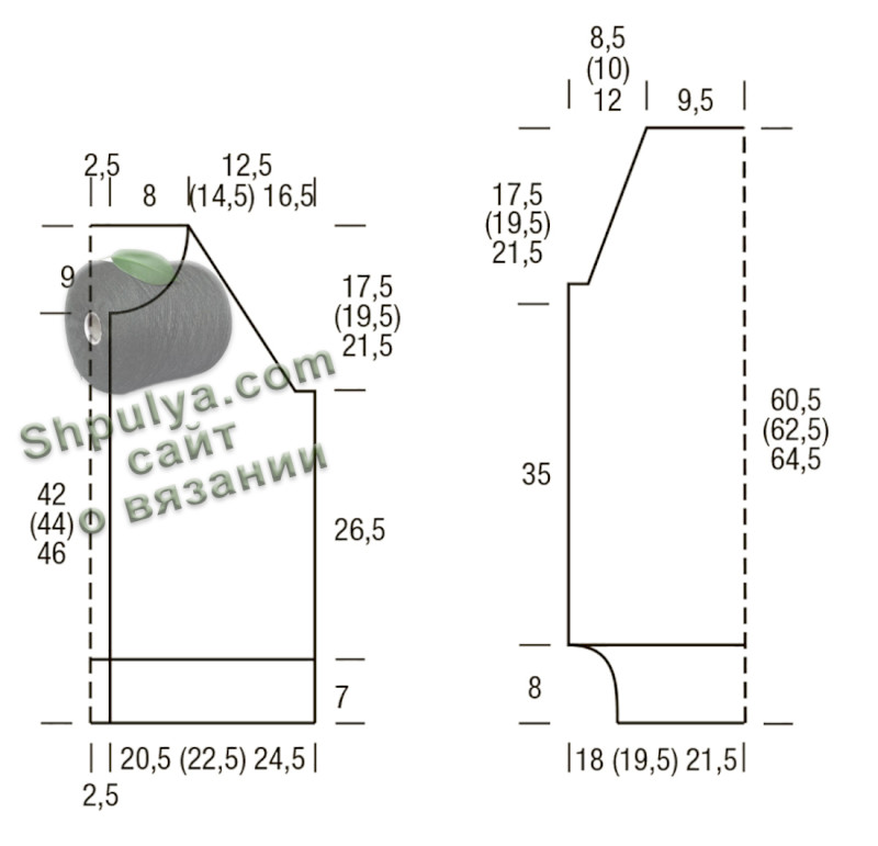 Выкройка пуловера реглан