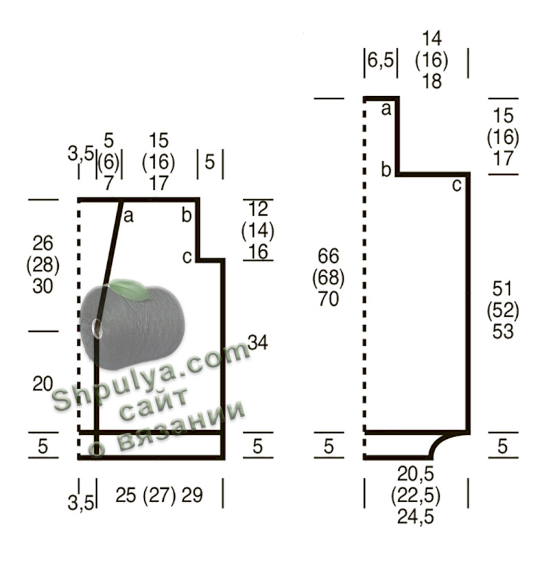 Выкройка вязаного кардигана