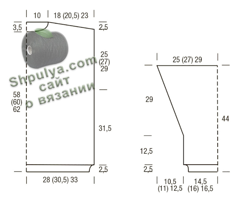Выкройка женского пуловера