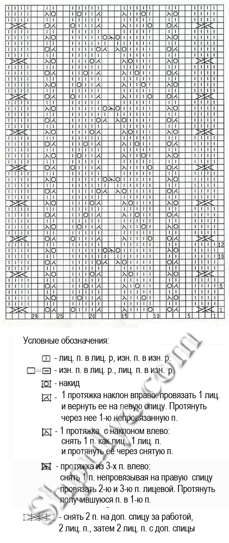 Ажурный узор листья спицами 20, ажурные схемы спицами, ажурные узоры спицами, схемы ажурных узоров, вязание ажурных узоров, ажурные узоры схемы описания, узоры спицами, схемы узоров, схемы спицами, схемы вязания, узоры спицами схемы, схемы вязания спицами, ажурный узор с листьями спицами,