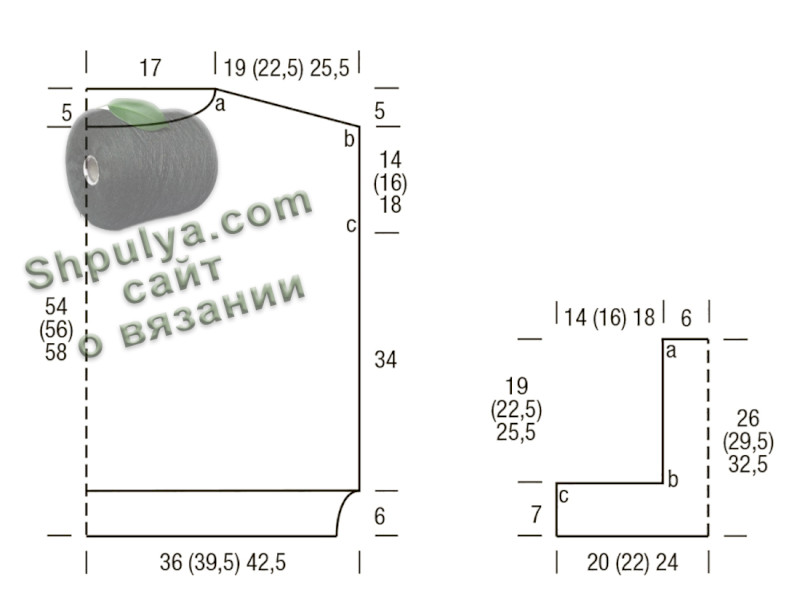Выкройка вязаного пуловера