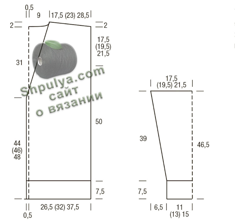 Выкройка вязаного кардигана
