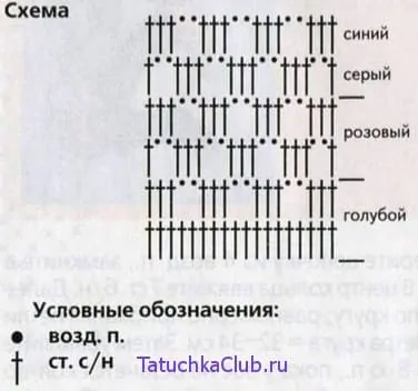 Схема полоски крючком