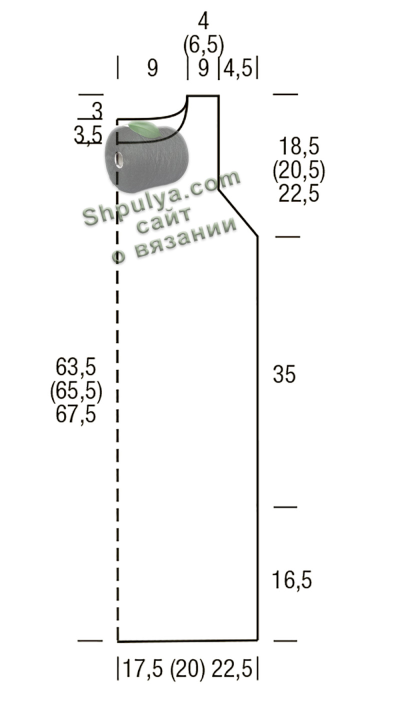 Выкройка вязаного жилета