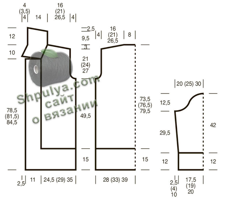 Выкройка вязаного женского жакета