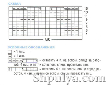 Мужской пуловер из меланжевой пряжи с рельефным узором