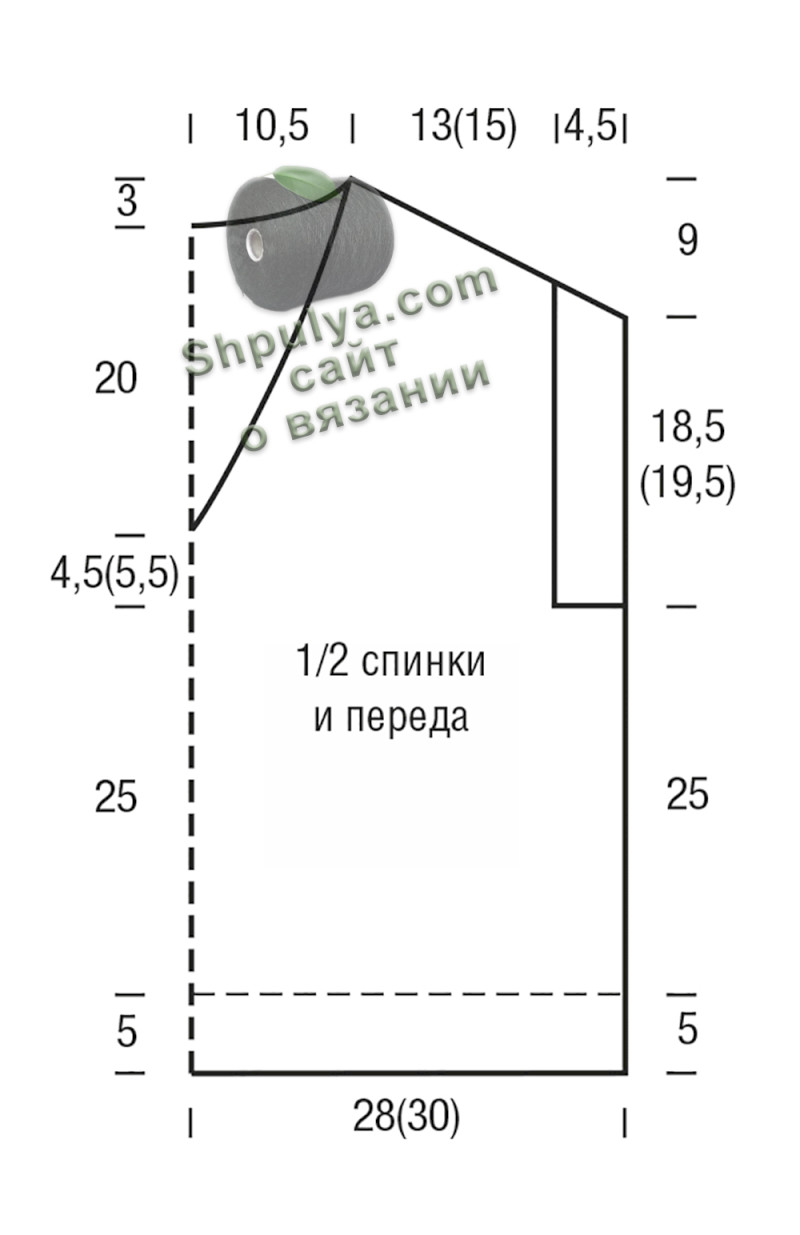 выкройка вязаного пулундера