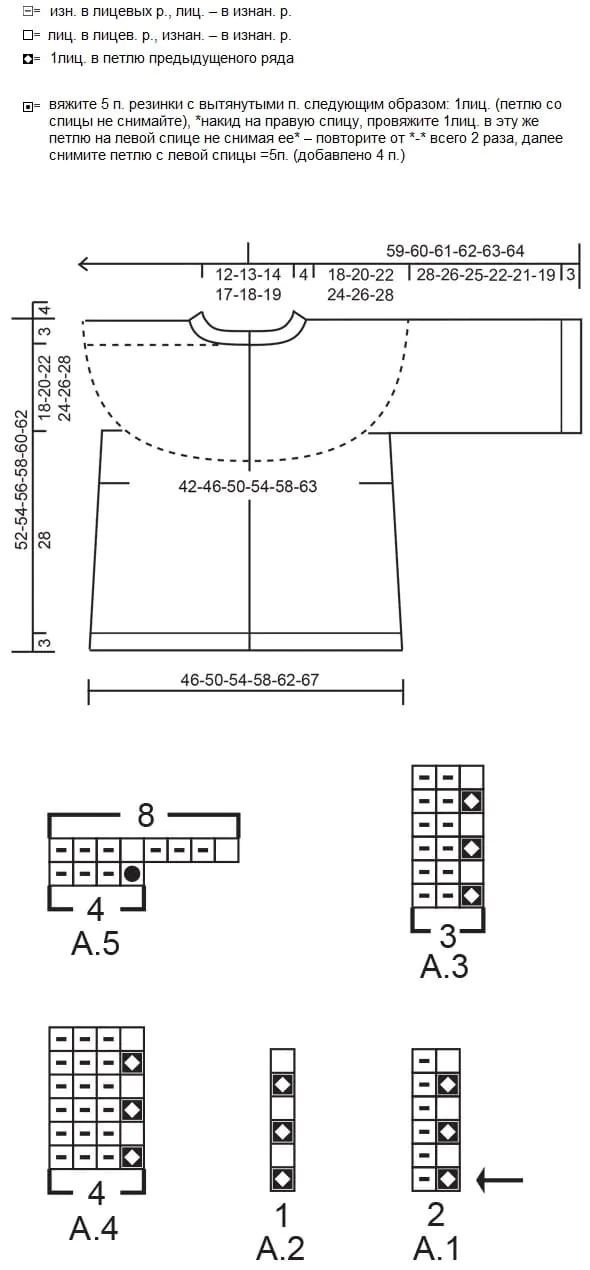 Схема узора и выкройка