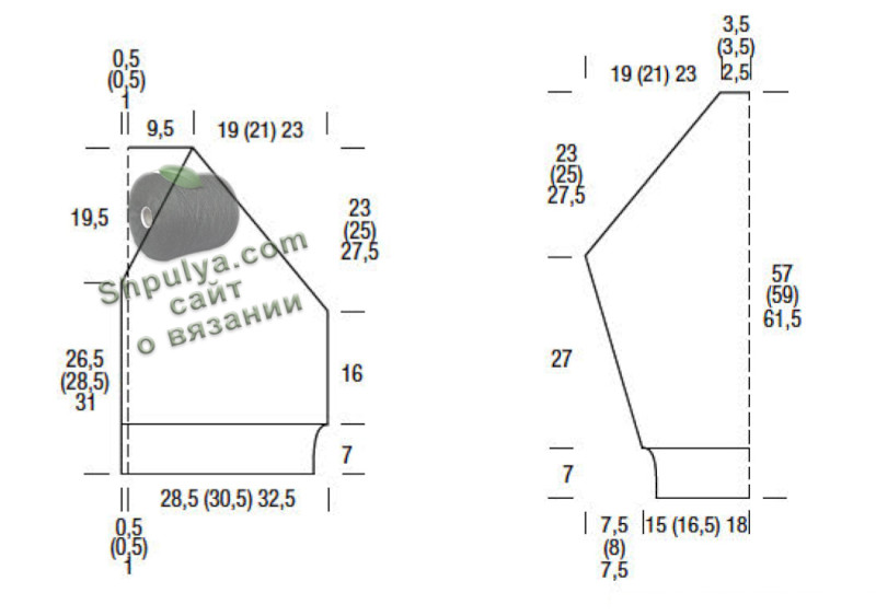 Выкройка вязаного кардигана