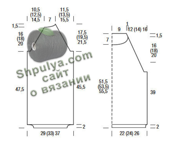 Выкройка пуловера реглан