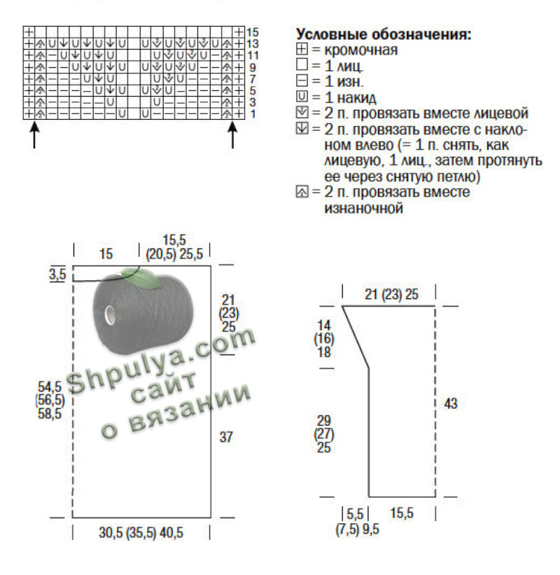 Схема вязания пуловера