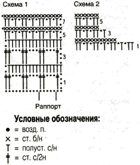 Схема узора к тунике из хлопка в бежевом цвете