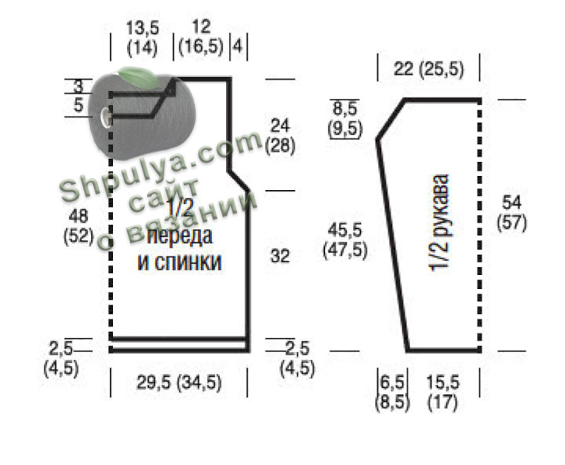 Выкройка пуловера