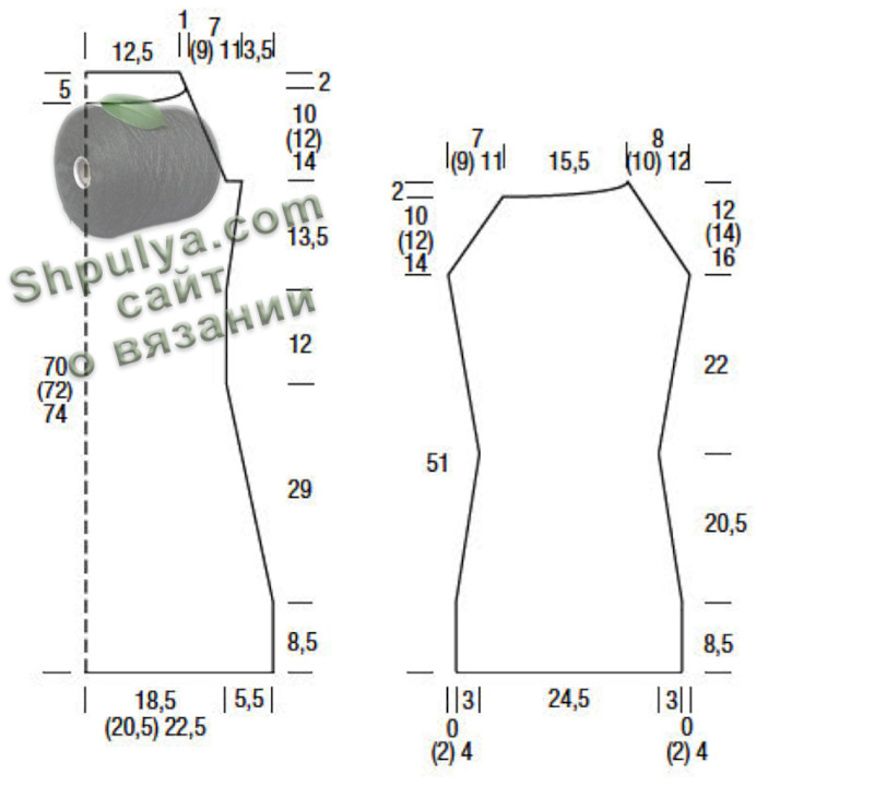 Выкройка вязаного платья