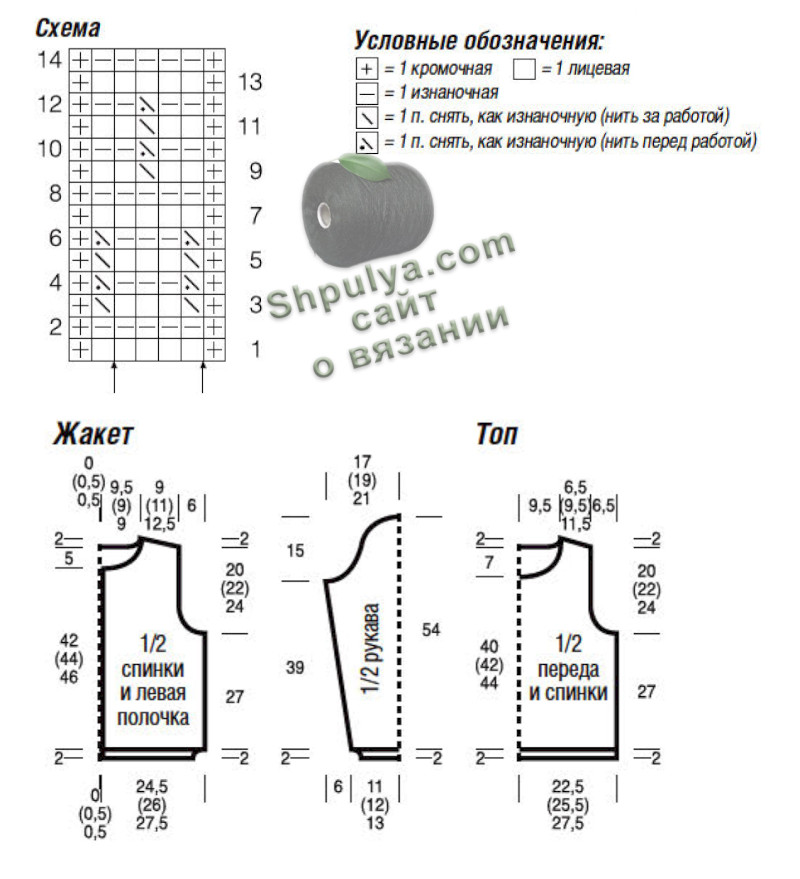 Схема вязания жакета