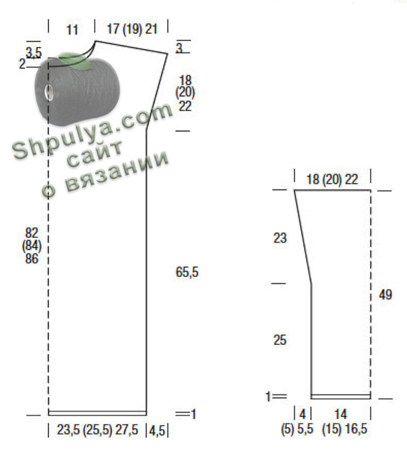 Выкройка вязаного платья