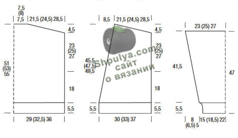 Выкройка вязаного кардигана