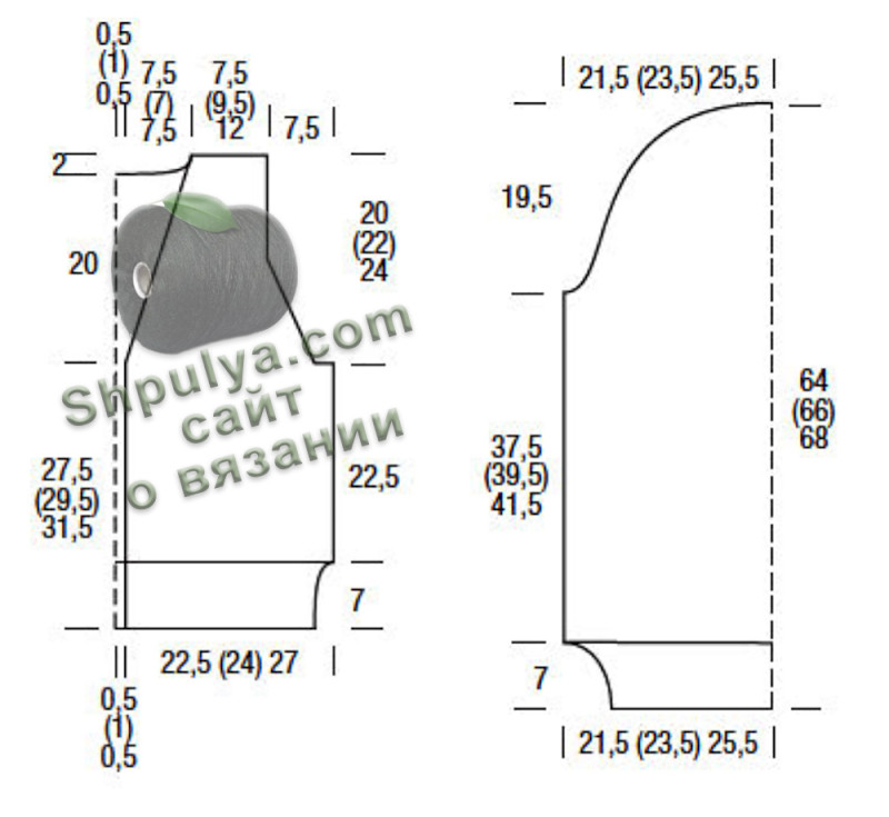 Выкройка вязаного жакета