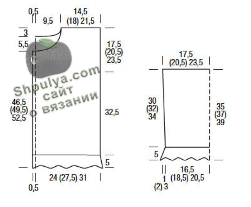 Выкройка вязаного кардигана