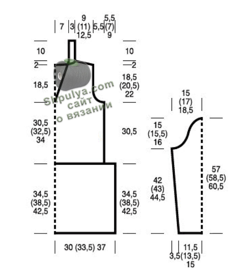 Выкройка вязаного платья