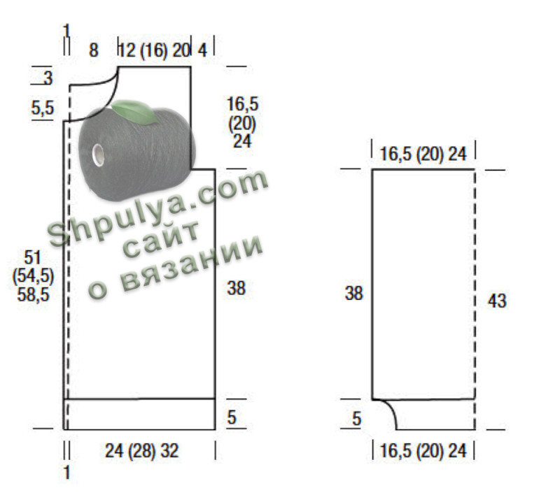 Выкройка вязаного жакета