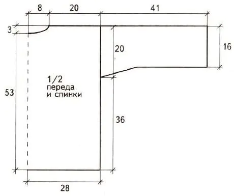 Выкройка пуловера с ромашками