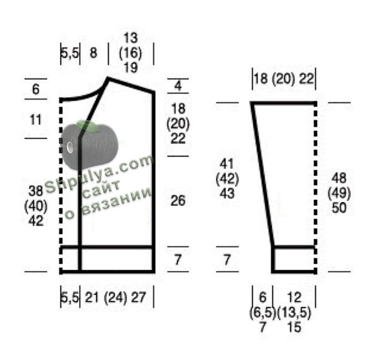 Выкройка вязаного кардигана