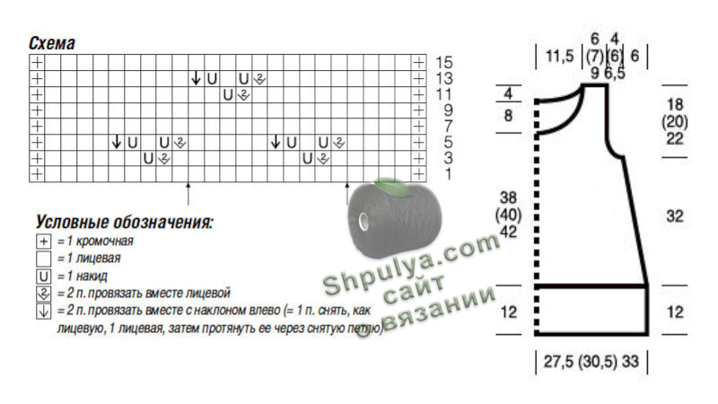 Схема вязание топа и выкройка