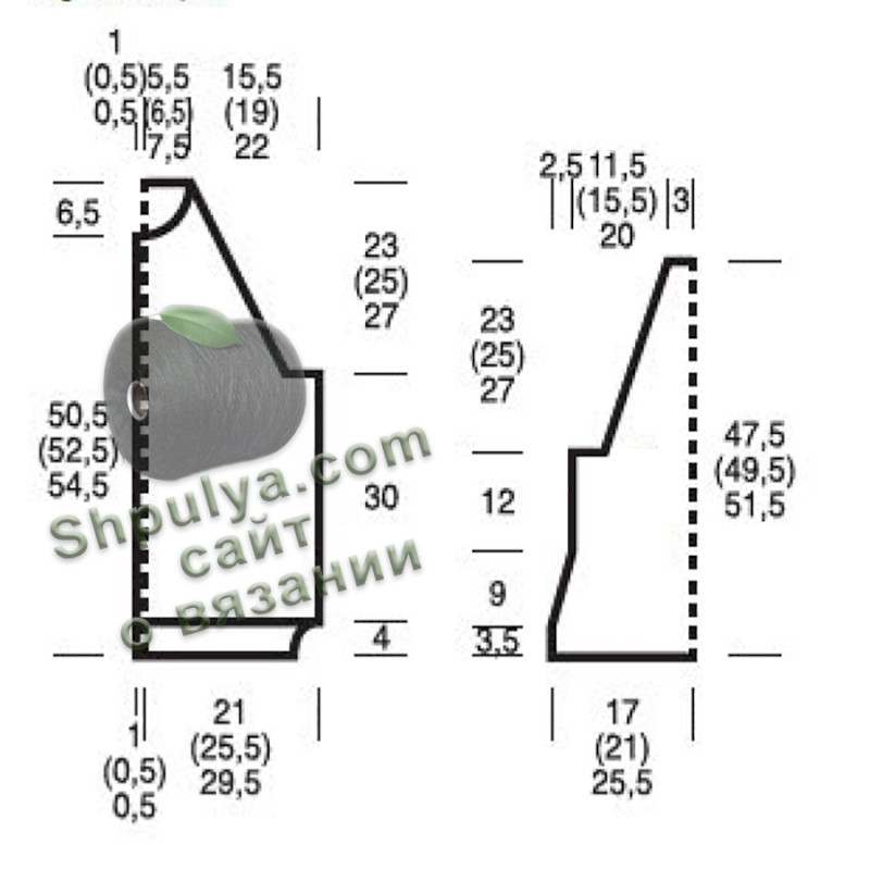 Выкройка вязаного жакета