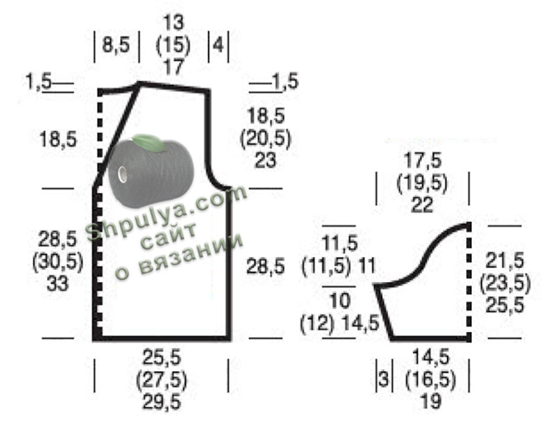 Выкройка вязаного кардигана
