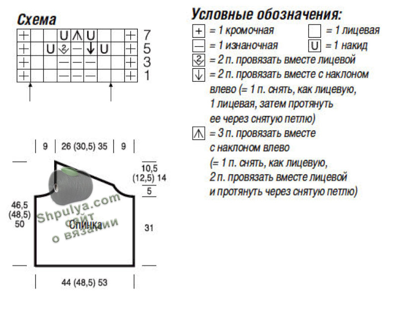 Схема вязание топа и выкройка