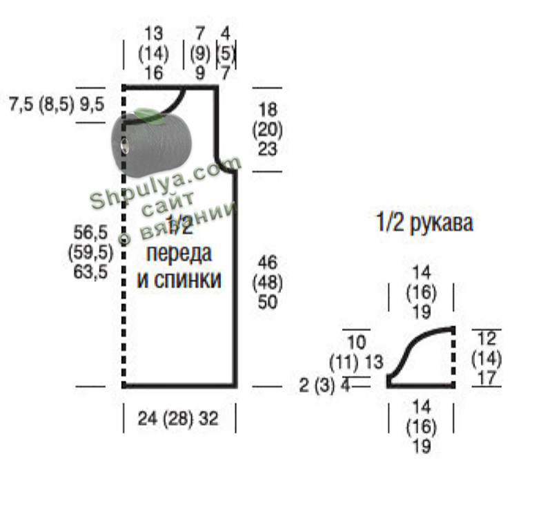 Выкройка вязаного топа